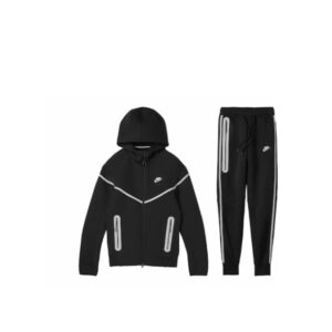 Nike Sportswear Tech Fleece Full Zip Hoodie & Joggers Reflective Details Set Black/Bemis Silver