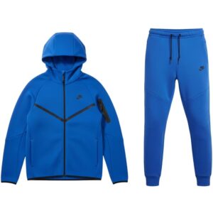 Nike Sportswear Tech Fleece Full Zip Hoodie And Joggers Set Royal Blue/Black