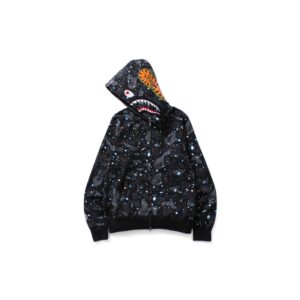 BAPE Space Camo Shark WGM Full-Zip Hoodie Black
