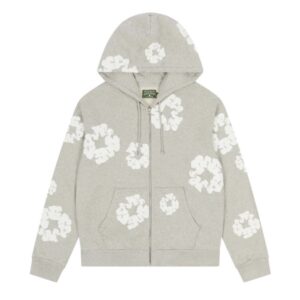 Denim Tears Cotton Wreath Zip Hoodie Gray