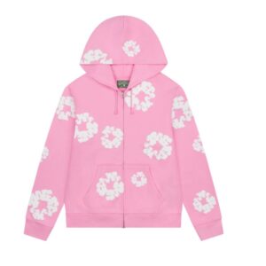 Denim Tears Cotton Wreath Zip Hoodie Pink