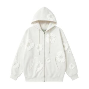 Denim Tears Cotton Wreath Zip Hoodie White