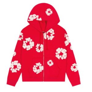 Denim Tears Cotton Wreath Zip Hoodie Red