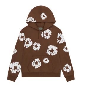 Denim Tears Cotton Wreath Zip Hoodie Brown