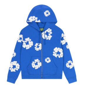 Denim Tears Cotton Wreath Zip Hoodie Blue