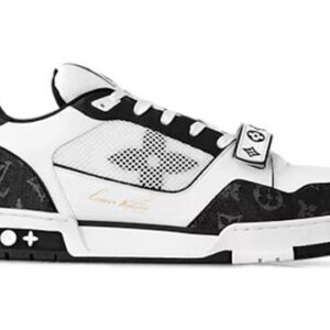 Louis Vuitton Trainer Velcro Strap Monogram Denim Black White