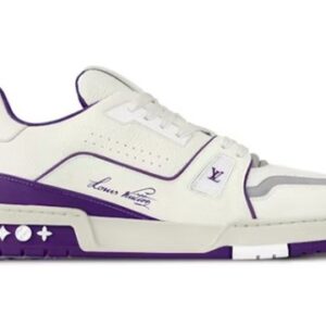 Louis Vuitton Trainer White Purple Script