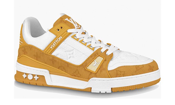 Louis Vuitton Trainer Yellow Monogram Denim White